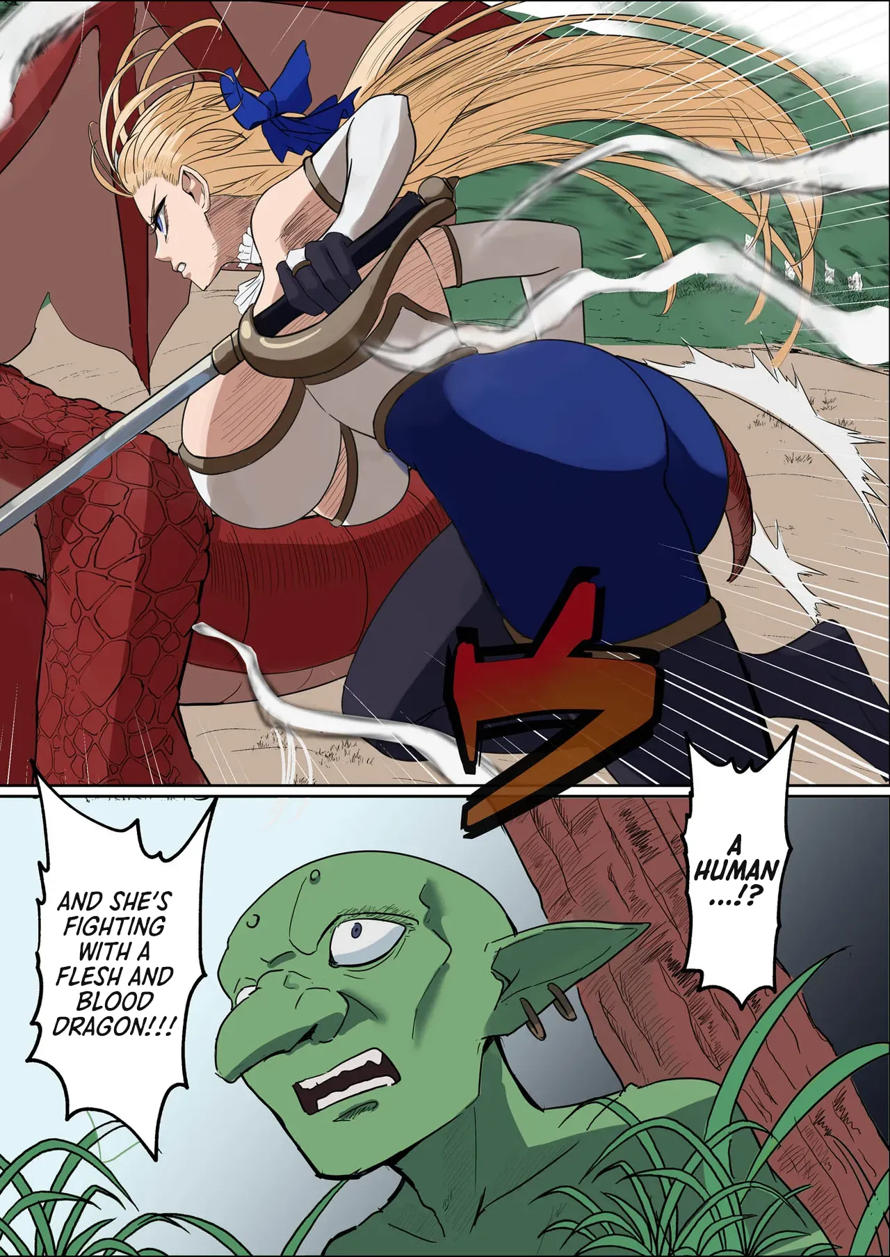 Bakunyuu Onna Kishi Konna Zako Monster ga Watashi no Nakama! Nan no Joudan da | Huge Breasted Female Knight: Teaming up with a weakling monster!? What kind of joke is this? page 7 full