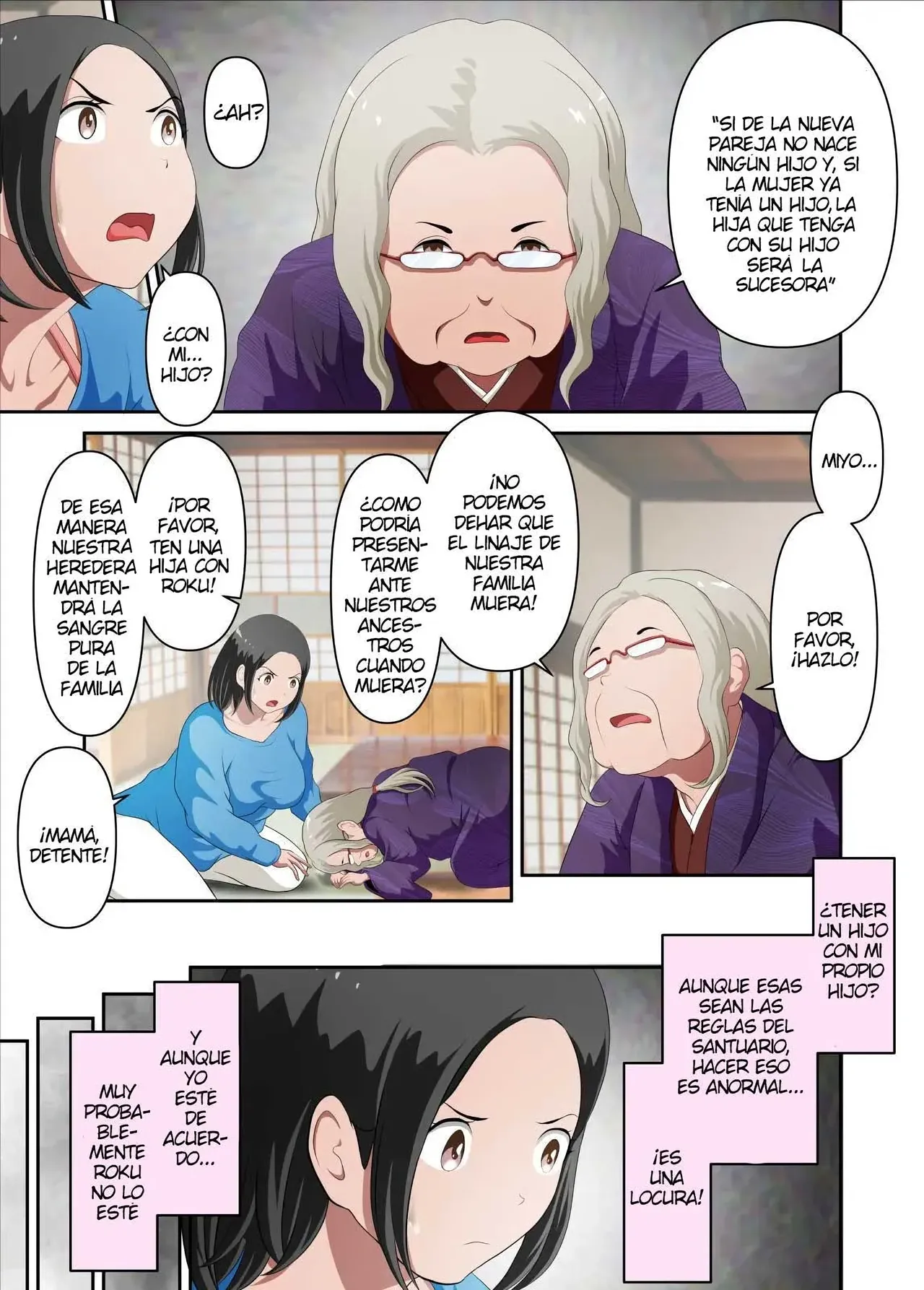 jinjya no atotugi ga inai kara miko no kaasan wo boku ga haramaseru Sono Ichi｜No Hay Heredera para el Santuario, Así que Embaracé a Mi Madre, La Sacerdotisa page 6 full