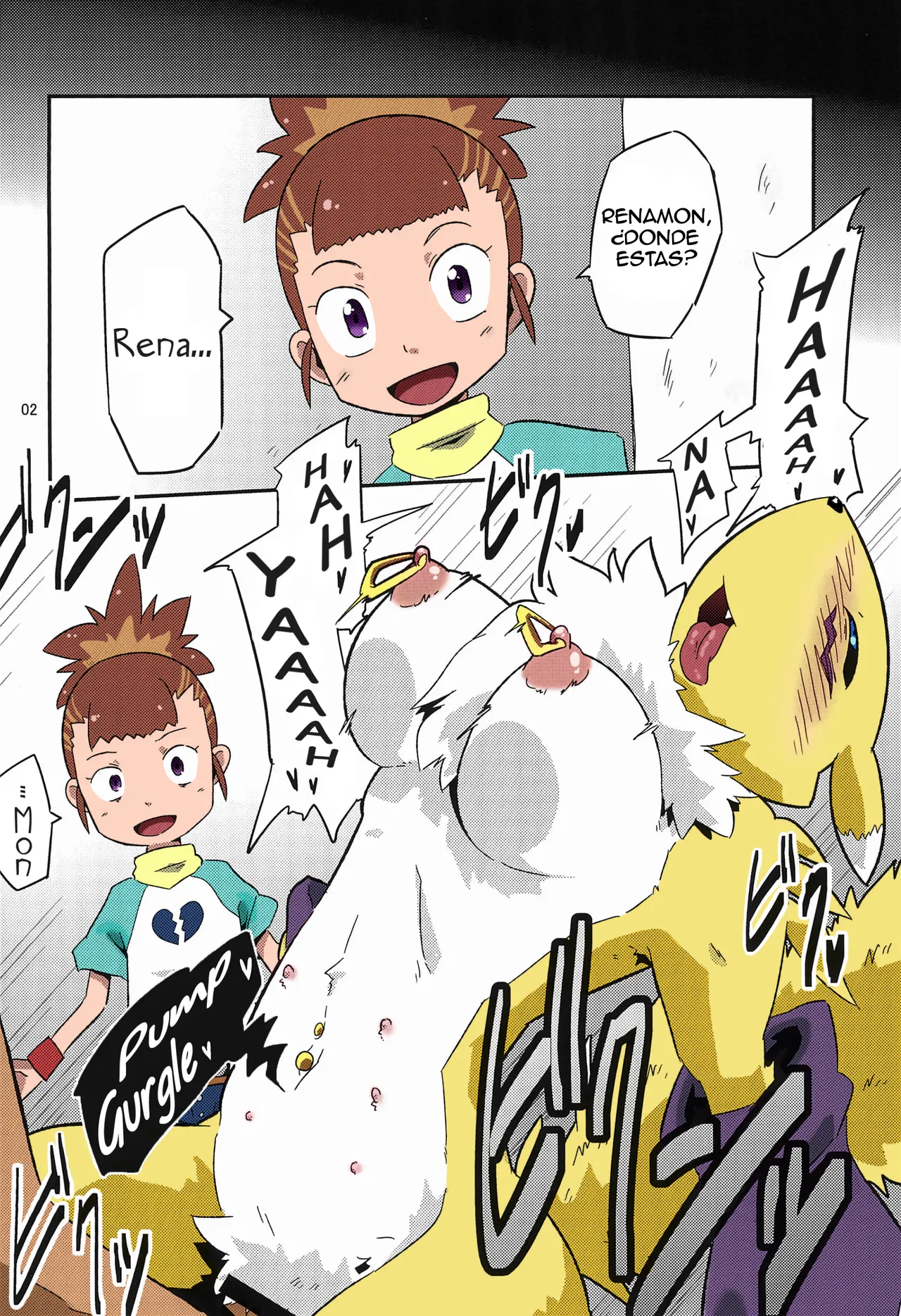 Digimon nanka kirai -Odio a los Digimon- Spanish Colored page 6 full