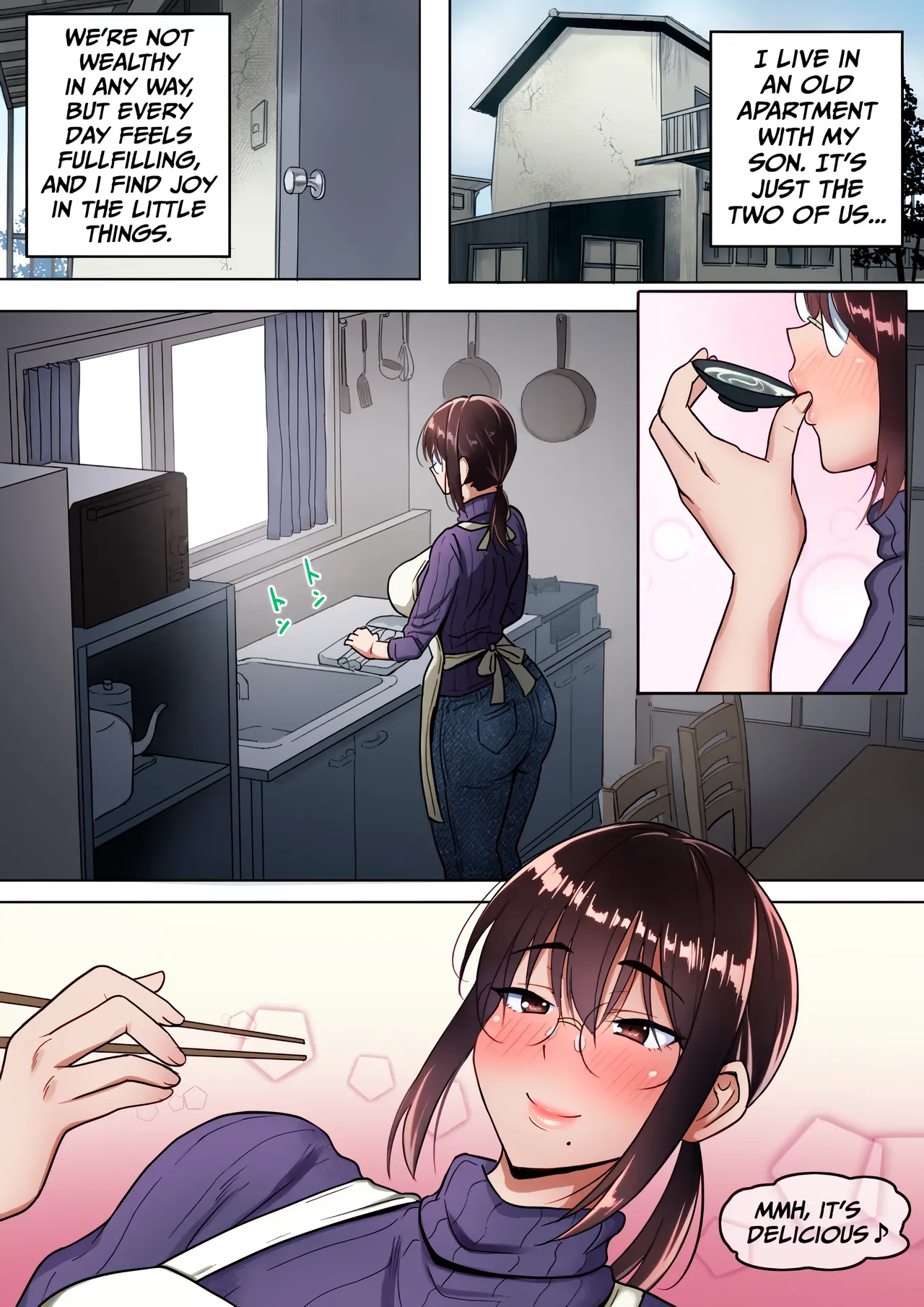 Binbou Gurashi na Boshi Katei no Oyako Koubi wa Kimochi Ii. | Mother &amp; Son Bonding in a Poor Single-Parent Household Feels Good page 2 full