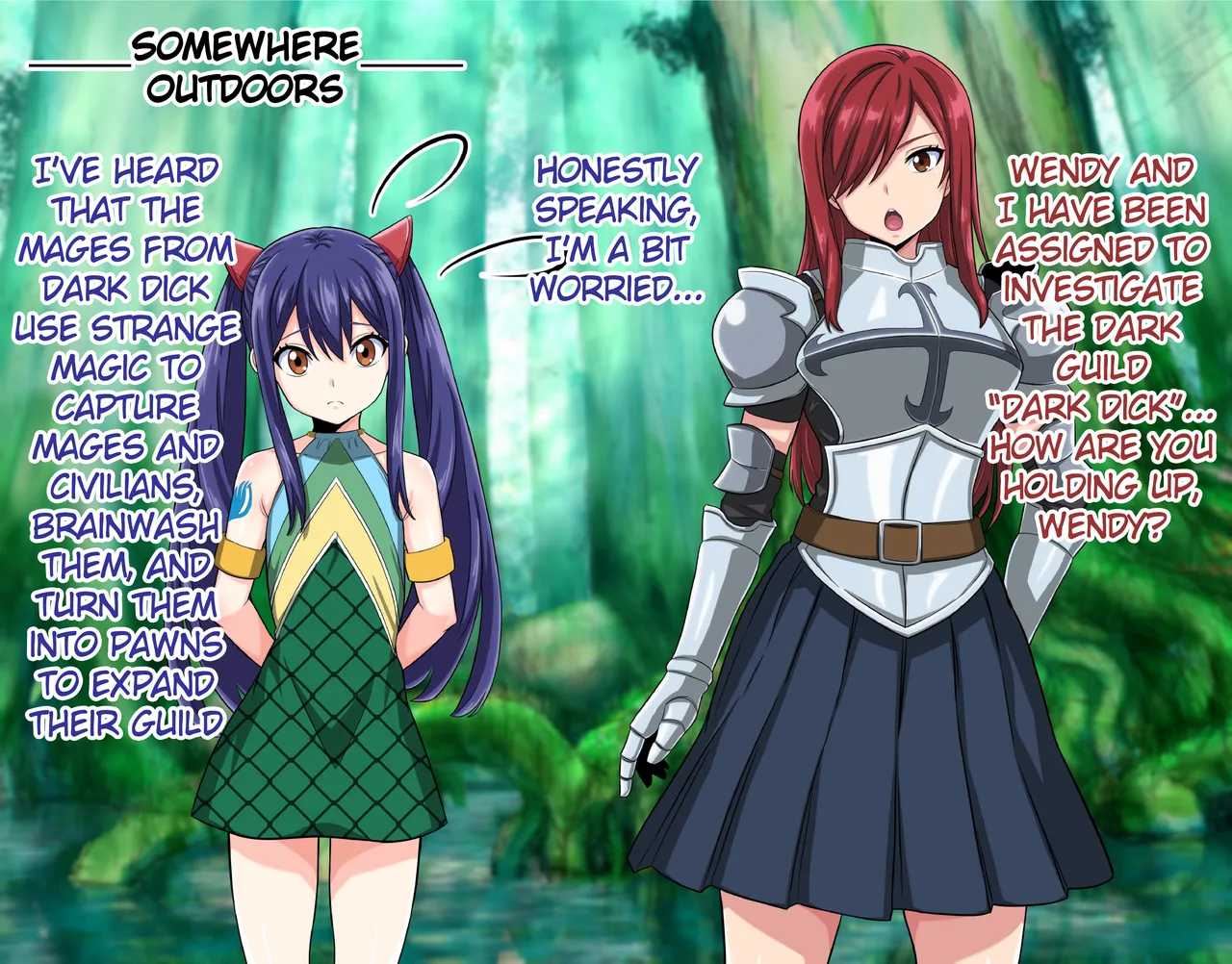 Erza &amp; Wendy Futanari Grunt Combatant Transformation page 1 full