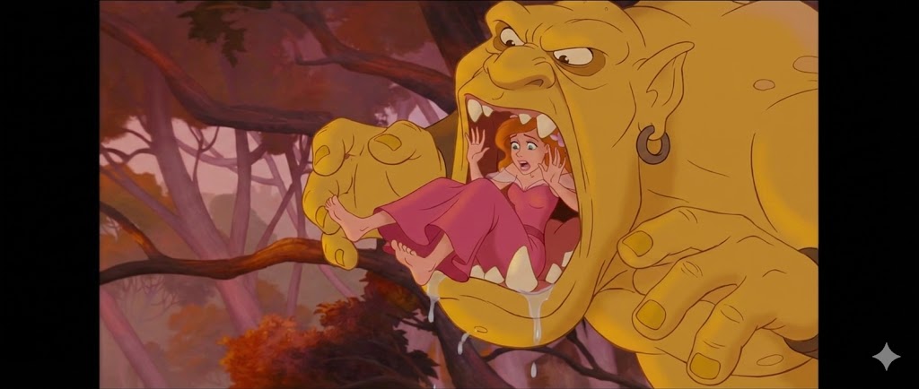 Giselle gets eaten and digested by the Troll page 1 full