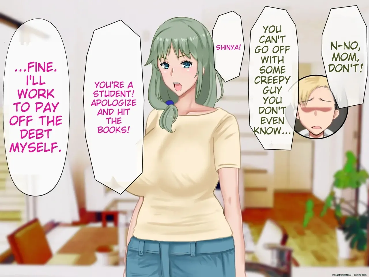 Musuko no Shakkin o Nikutai Hensai saserareta Kyonyuu Haha ~ Netorarete, Haramaserete page 9 full