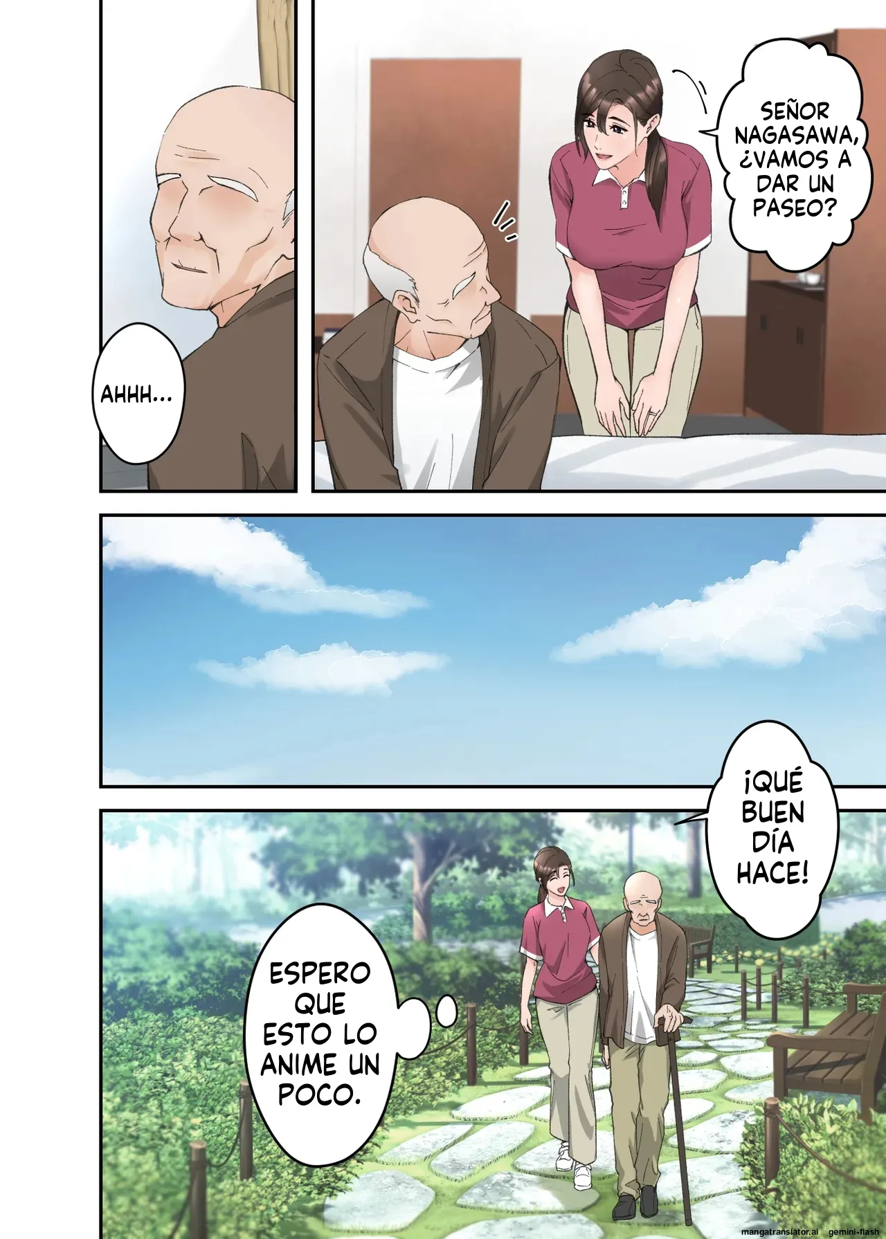 Hitozuma no Kaigoshi ga Yoboyobo Jii-san ni Ikasare Makuru Hanashi  MTL page 3 full