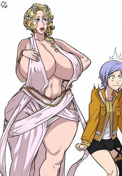 Aphrodite getting her hands on Göll, or rather her ass.