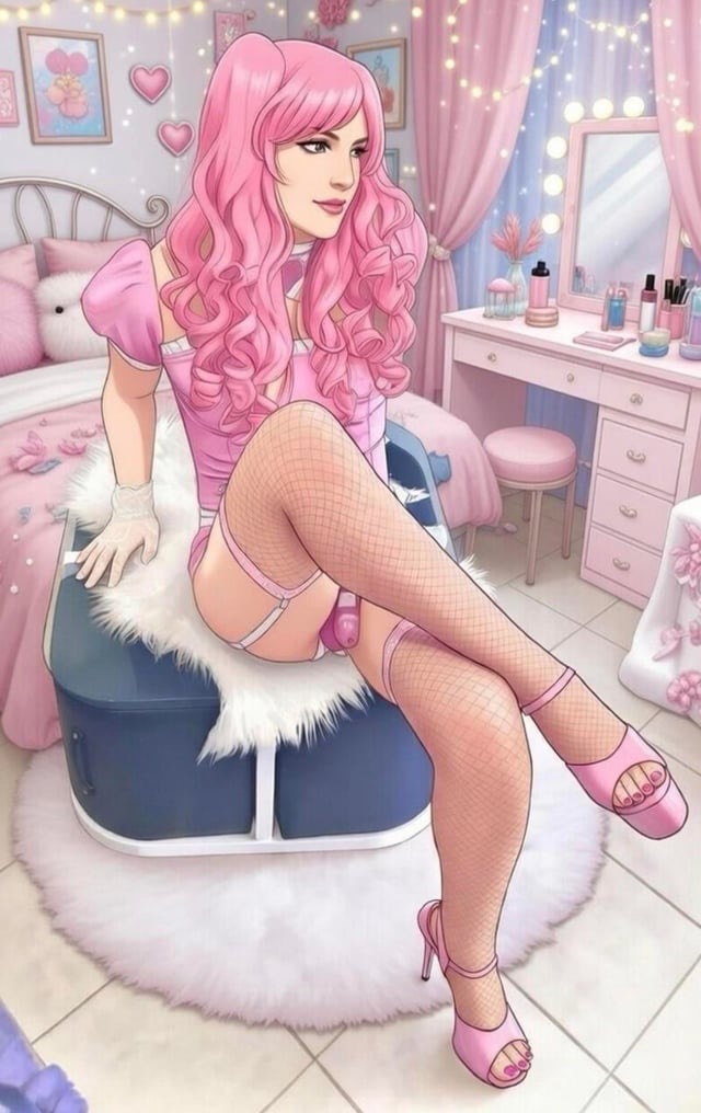 Sissy kayla  chastity cage latex and pink page 1 full