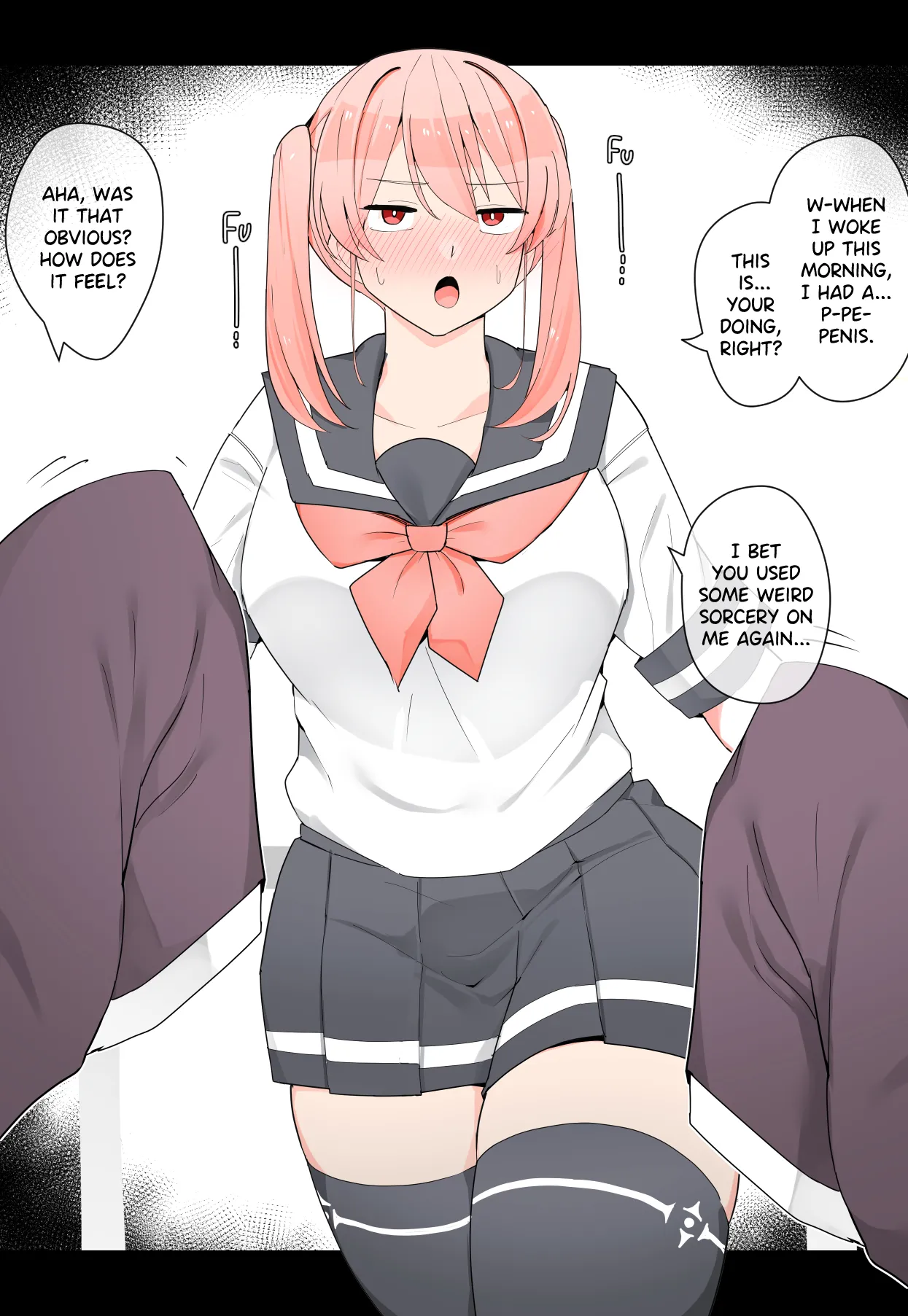 Twin-Tailed Girl Suddenly Grows a Dick page 1 full