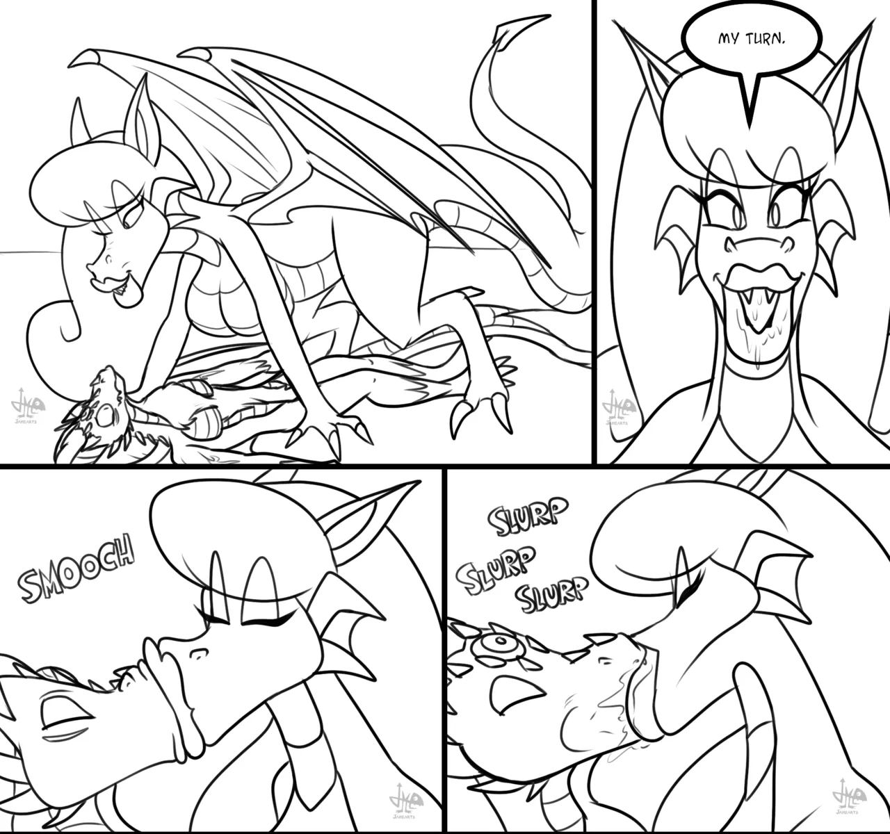 Kissy Dragons page 1 full