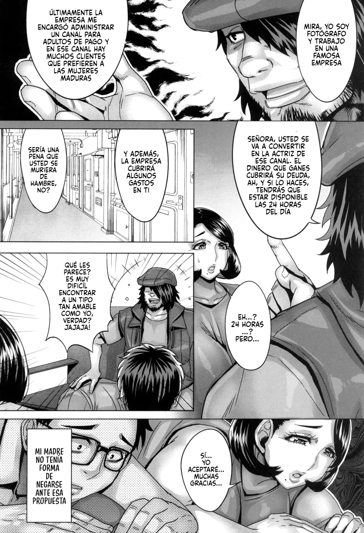 Kaa-san ga Muriyari Adult Channel ni Debut Sareta｜Mi Madre Fue Obligada a Ser una Actriz Porno page 4 full