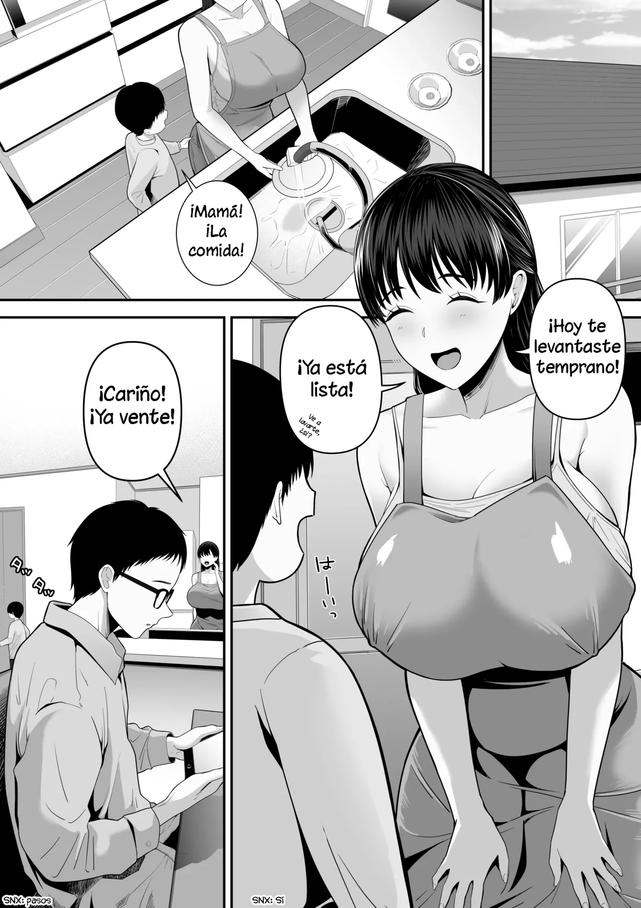 Papa Kounin Tanin Chinpo de Meccha iku Mama no Hanashi｜Con el Consentimiento de su Esposo, Una Esposa Alcanza Orgasmos Intensos, con la Polla de Otro Hombre page 2 full