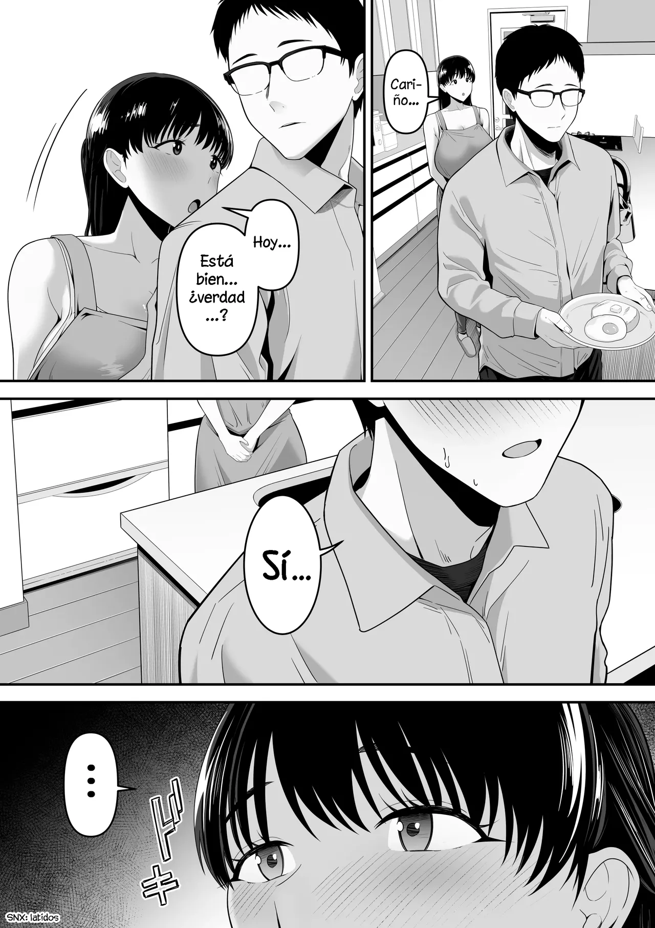 Papa Kounin Tanin Chinpo de Meccha iku Mama no Hanashi｜Con el Consentimiento de su Esposo, Una Esposa Alcanza Orgasmos Intensos, con la Polla de Otro Hombre page 3 full