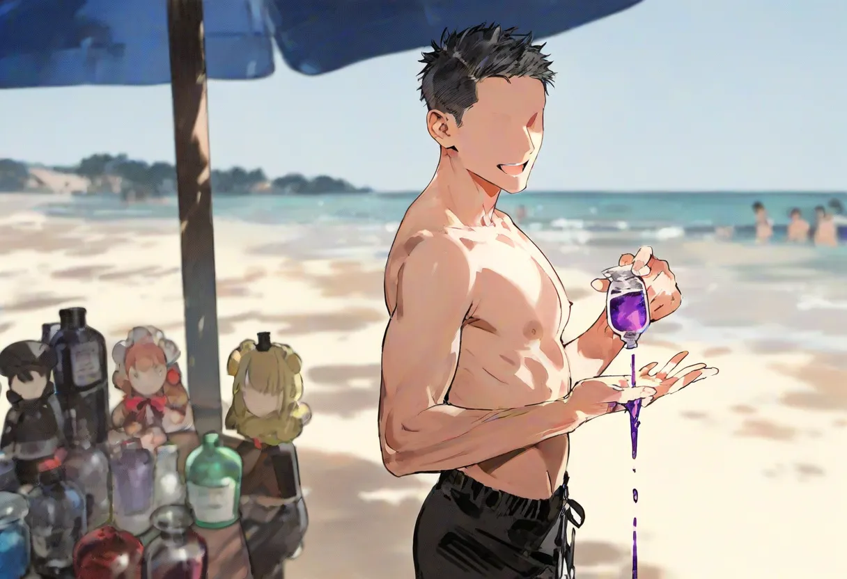 【cl-_-lo】【AI Generated】海で美人JKに媚薬をたっぷり塗ってチ○ポで即ハメしたらアヘ顔 page 5 full