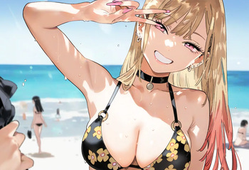 【cl-_-lo】【AI Generated】海で美人JKに媚薬をたっぷり塗ってチ○ポで即ハメしたらアヘ顔 cover