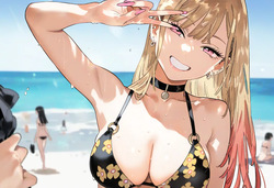 【cl-_-lo】【AI Generated】海で美人JKに媚薬をたっぷり塗ってチ○ポで即ハメしたらアヘ顔