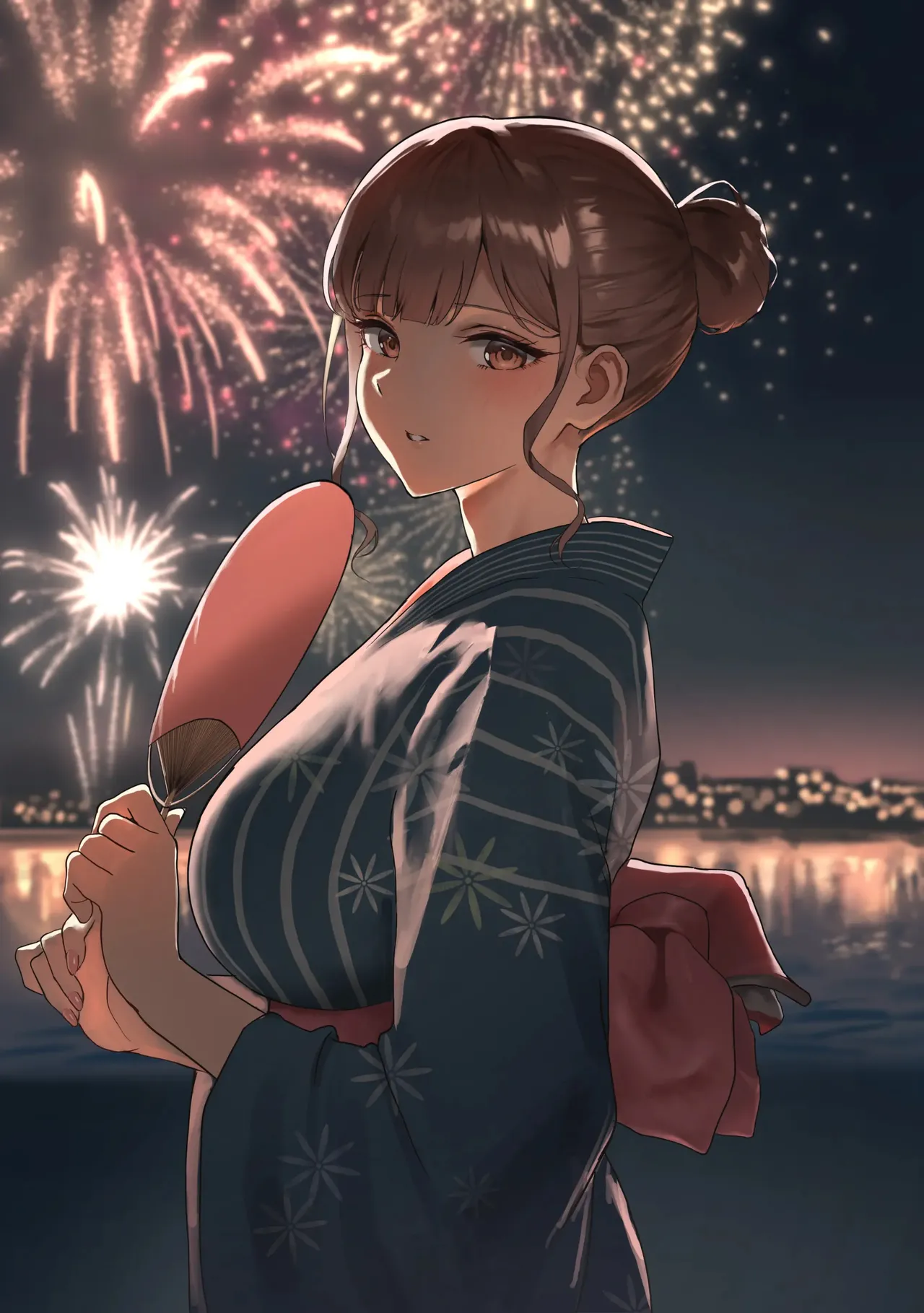 Natsumatsuri o Nukedashite Hotel de Hanabi o Minagara Suiei-bu no Sensei to Asedaku Sex page 1 full