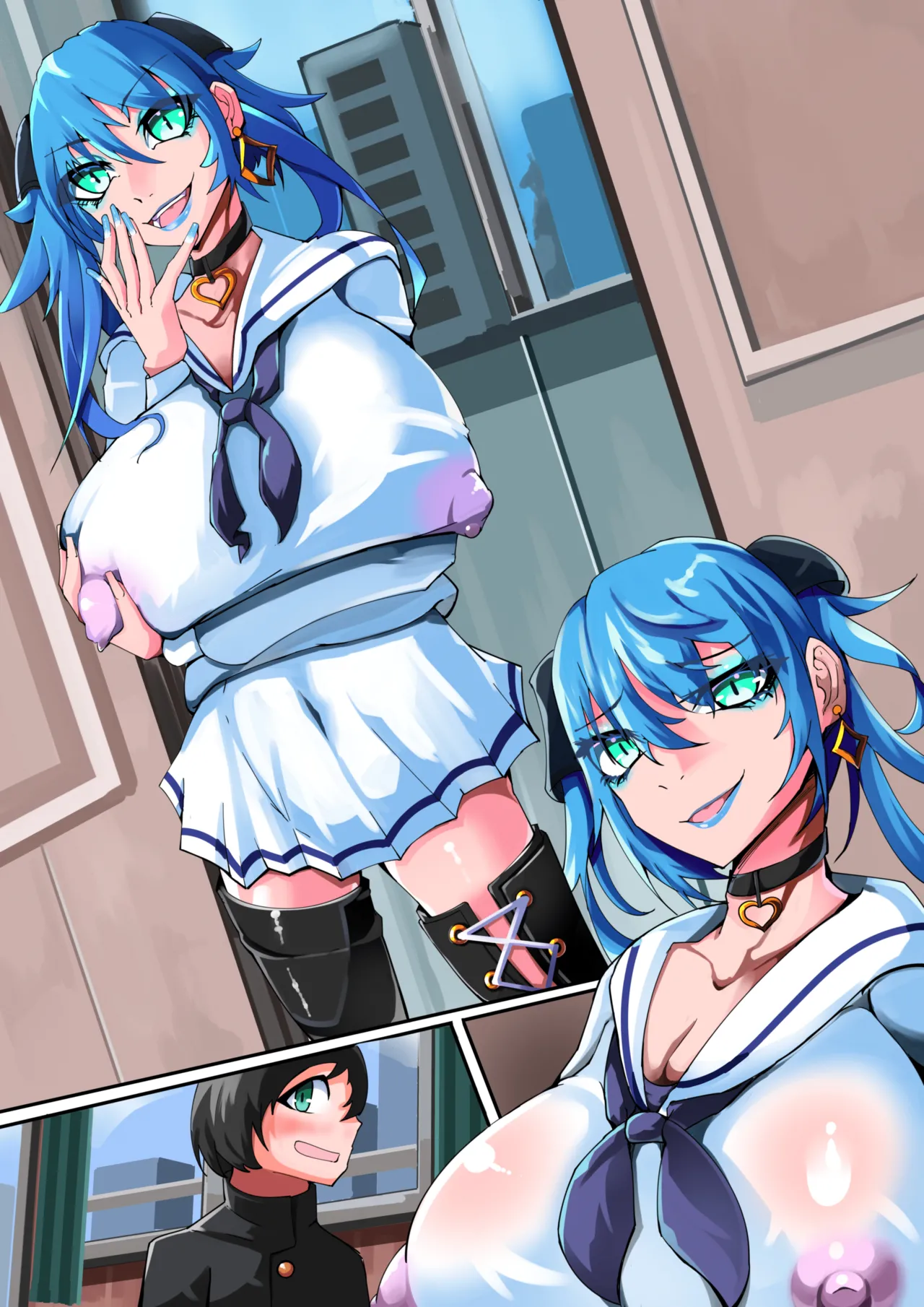 Futanari reindeer transformation! Absolute obedience to the child with Santa makeup page 3 full