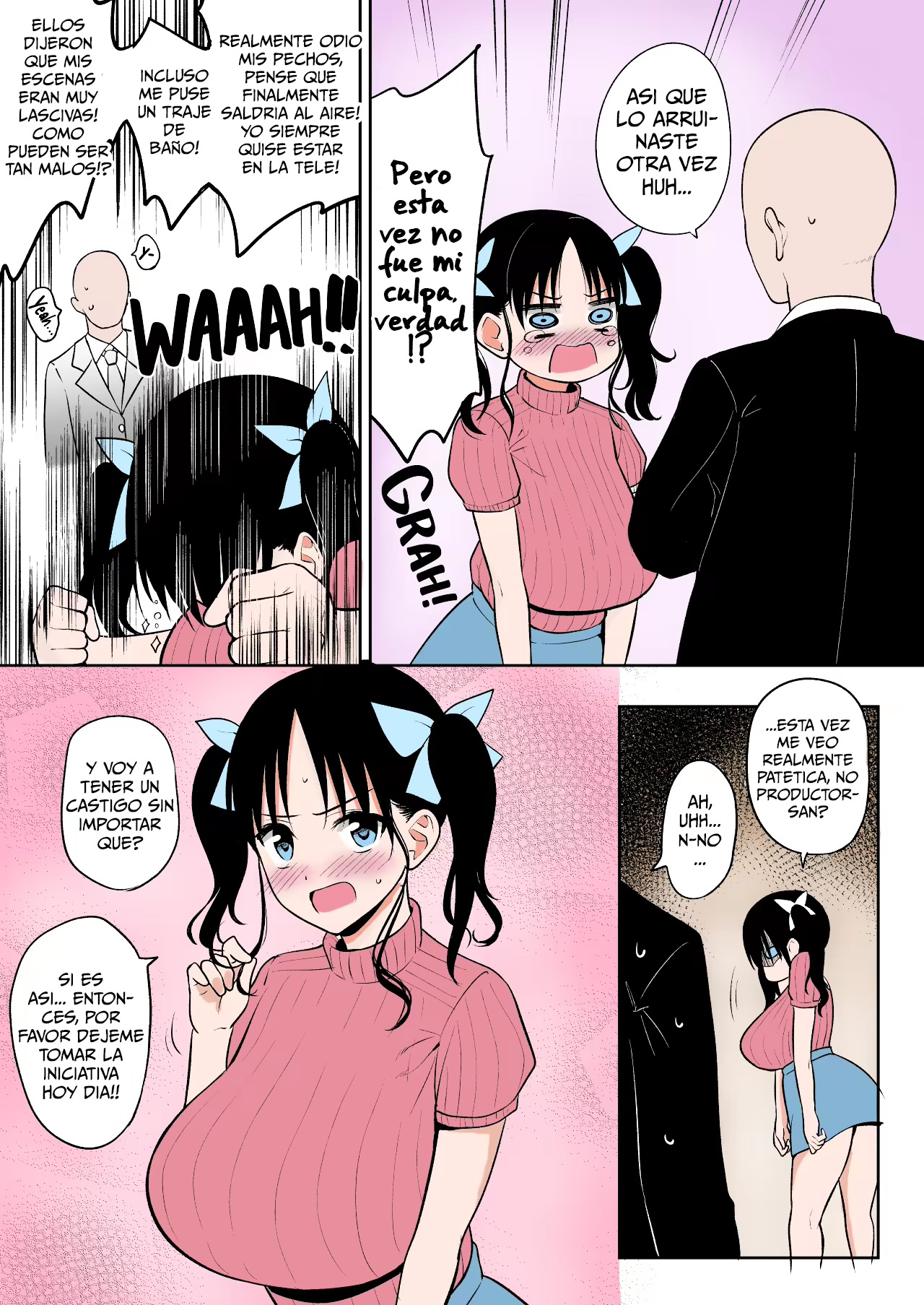 Sensitive Sugite Chijouha Shutsuen ga Hakushi ni Nattanode P-san ni Nagusame Sex shite Morau Chounyuu Chika Idol-chan｜Una Idol Underground, con Hipersensibles Pechos Caídos, Tiene Sexo de Consolación con P-san, Luego de Quedarse en Blanco en Televisión Nacional page 2 full