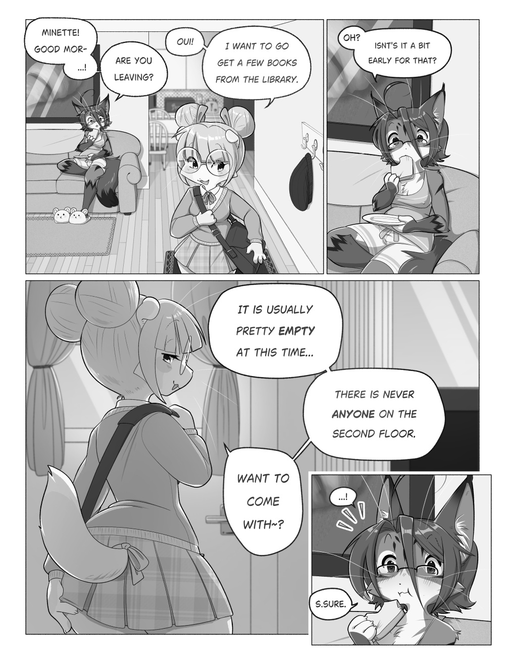 Orito and Minette: Visit the Library page 3 full