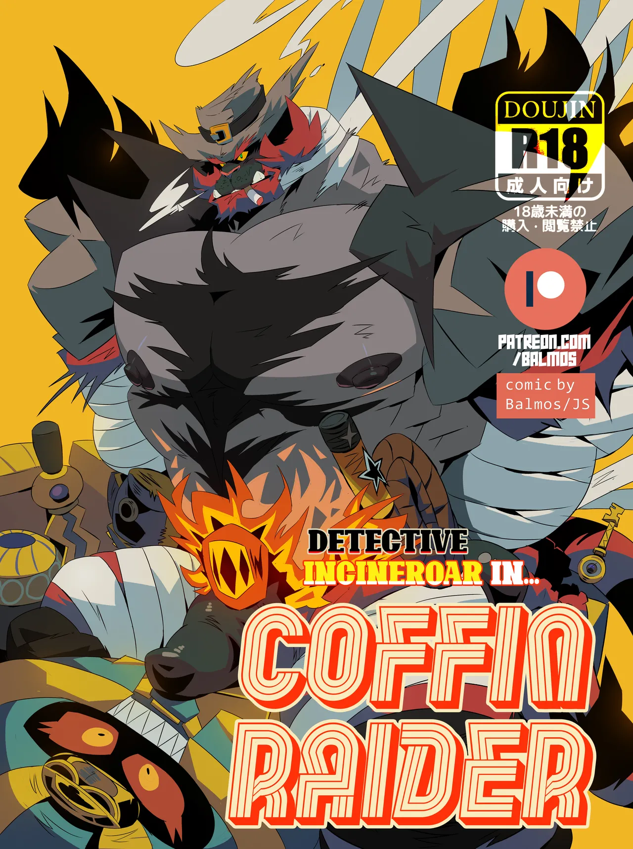 Detective Incineroar in: Coffin Raider! page 1 full