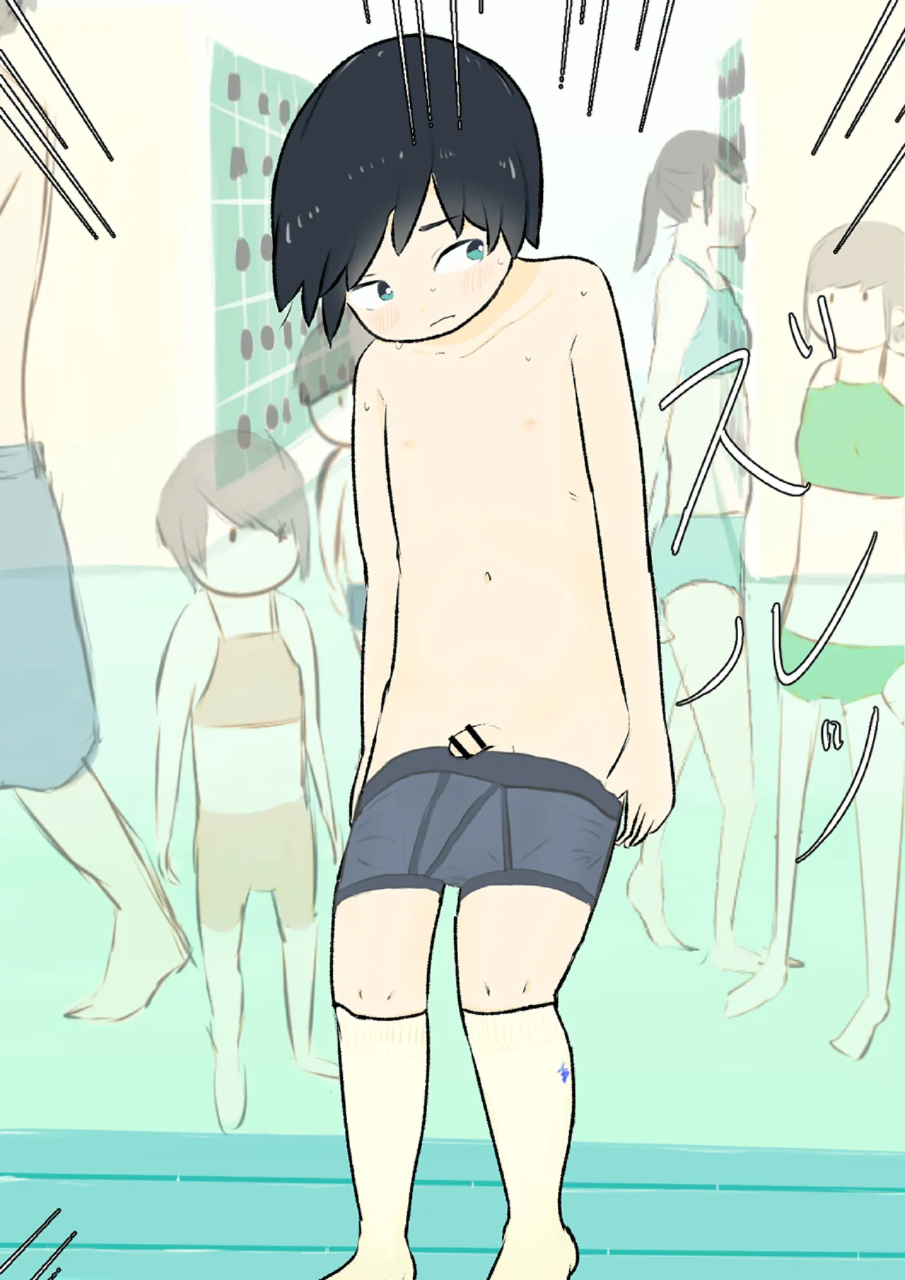 Danshi Kouishitsu no Nai Pool de Hadaka ni Naru Shika Nakatta Otokonoko page 6 full