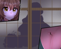 Gesususi - When you  open the shoji screen, you find Akyuu being assaulted by a futanari Mamizou