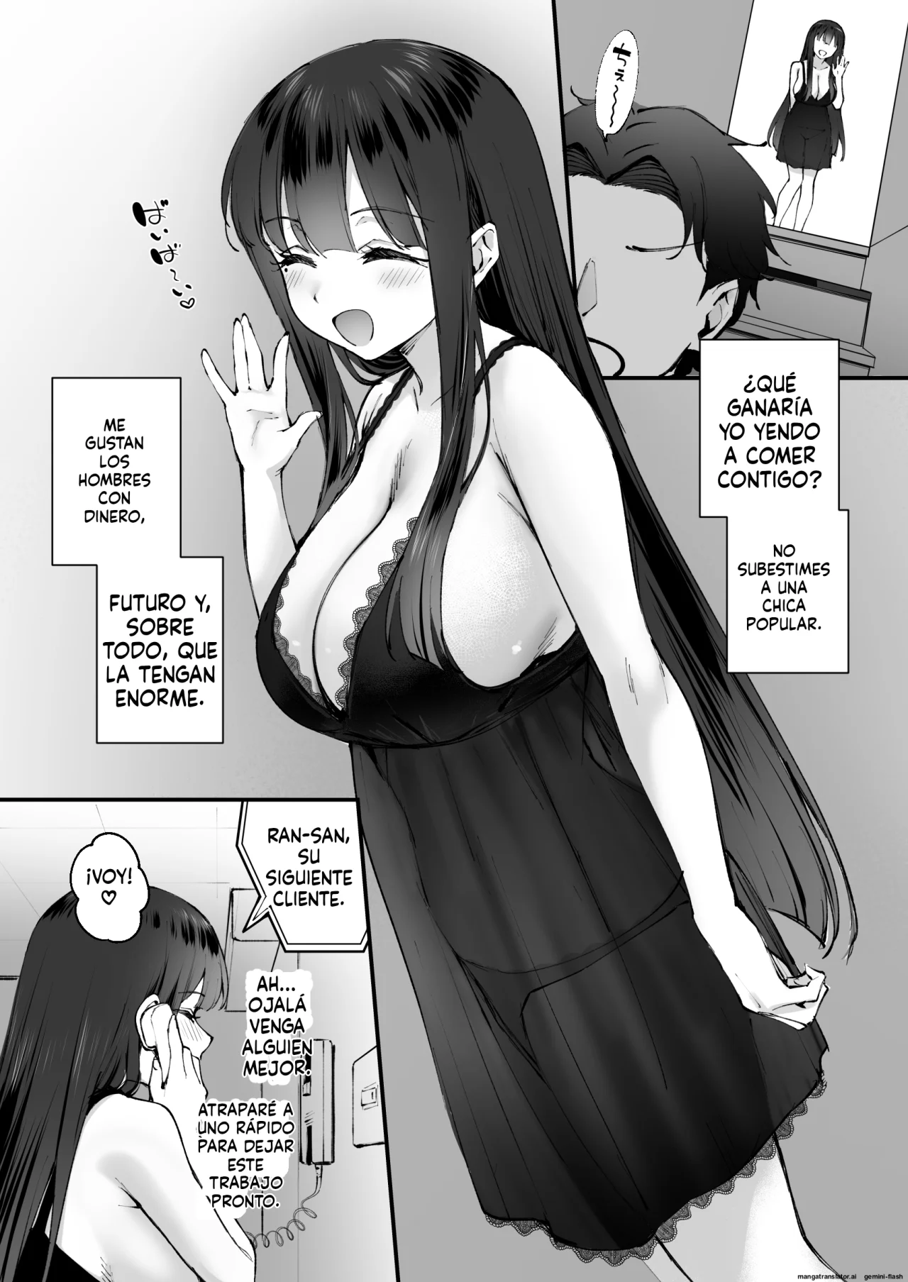 Do-S na Fuuzokujou ga Unmei no Dekachin to Meguriau Ohanashi｜Una Escort Sádica y el Rabo del Destino page 9 full