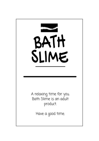 Bath Slime Instruction Manual cover
