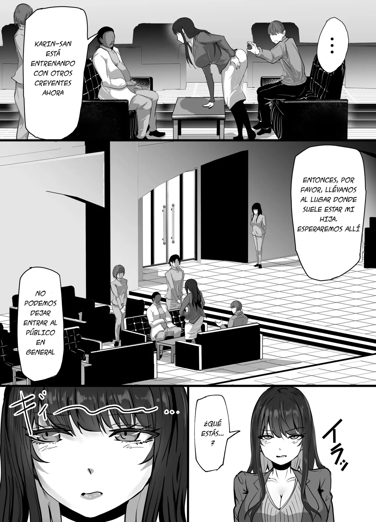 Shinkou Shuukyou ni Hamatta Manamusume o Sukuitai Hitozuma ga Kyouso no Sennou Sex de Nyuushin shite Netorareru Hanashi｜La Historia de una Esposa que, al Querer Salvar a su Hija de un Nuevo Culto, se Une y el Gurú le Lava el Cerebro con Sexo Infiel page 3 full