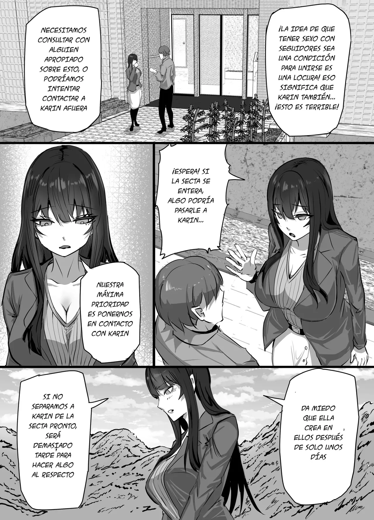 Shinkou Shuukyou ni Hamatta Manamusume o Sukuitai Hitozuma ga Kyouso no Sennou Sex de Nyuushin shite Netorareru Hanashi｜La Historia de una Esposa que, al Querer Salvar a su Hija de un Nuevo Culto, se Une y el Gurú le Lava el Cerebro con Sexo Infiel page 7 full