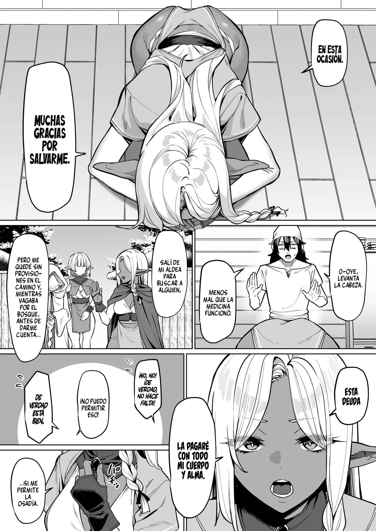 Kasshoku Elf O Tasuketara Ongaeshi Sareta Hanashi | La historia de cómo ayudé a una elfa de piel morena y ella me lo agradeció devolviéndome el favor page 4 full