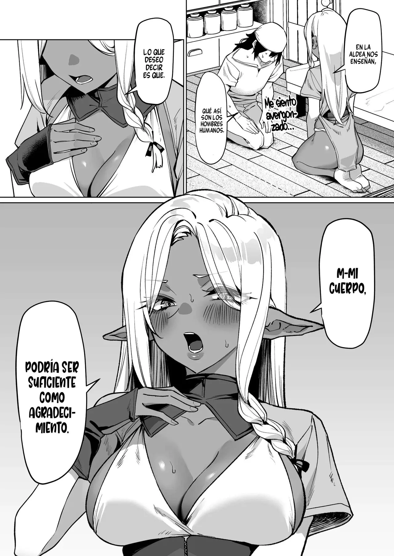 Kasshoku Elf O Tasuketara Ongaeshi Sareta Hanashi | La historia de cómo ayudé a una elfa de piel morena y ella me lo agradeció devolviéndome el favor page 7 full