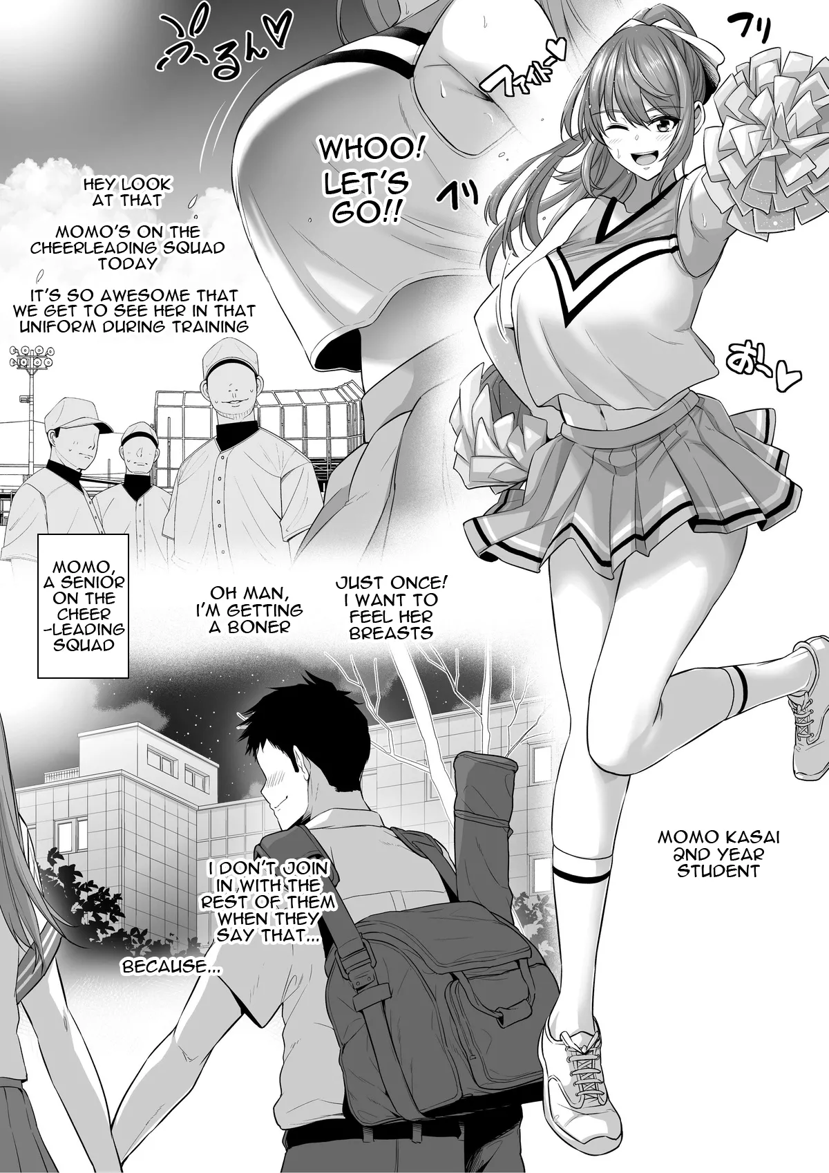 Toshiue Cheerleader no Kanojo o Senpai no Dekachin ni Netorareru page 2 full