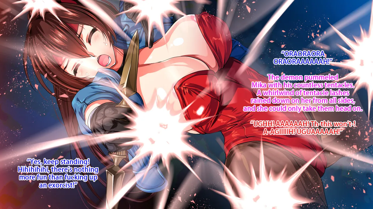 Taimashi Mika Matsuro Ryōjoku Muzan Shikan | Exorcist Mika's Sacrificial End Through a Merciless Rape page 9 full