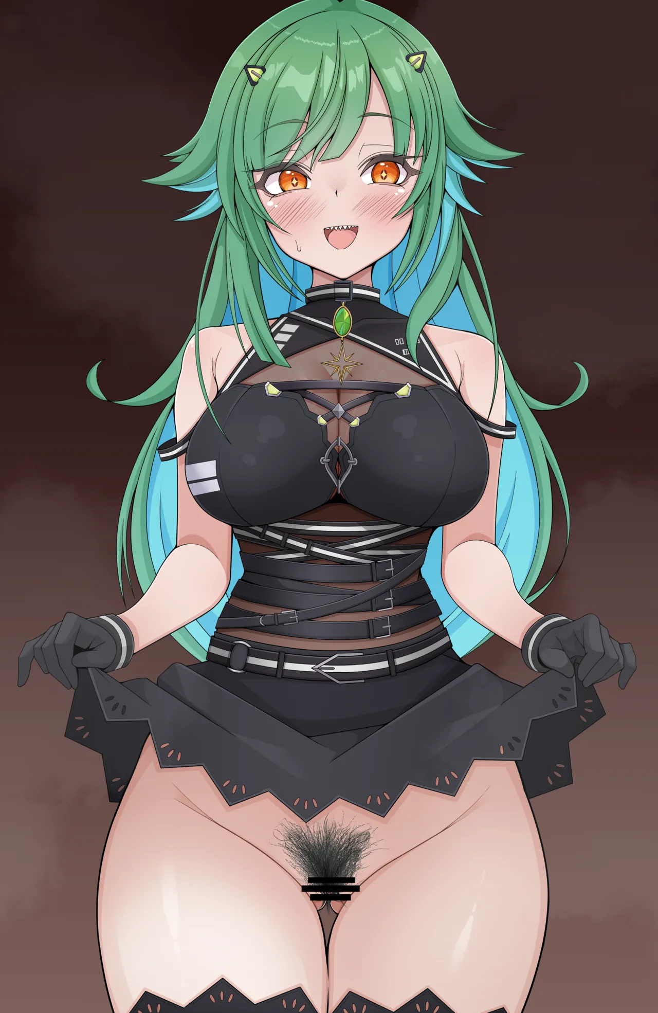 【Skeb依頼･支援サイト限定イラスト】スカートをめくって陰毛を見せてもらうの興奮するよね！！ page 4 full