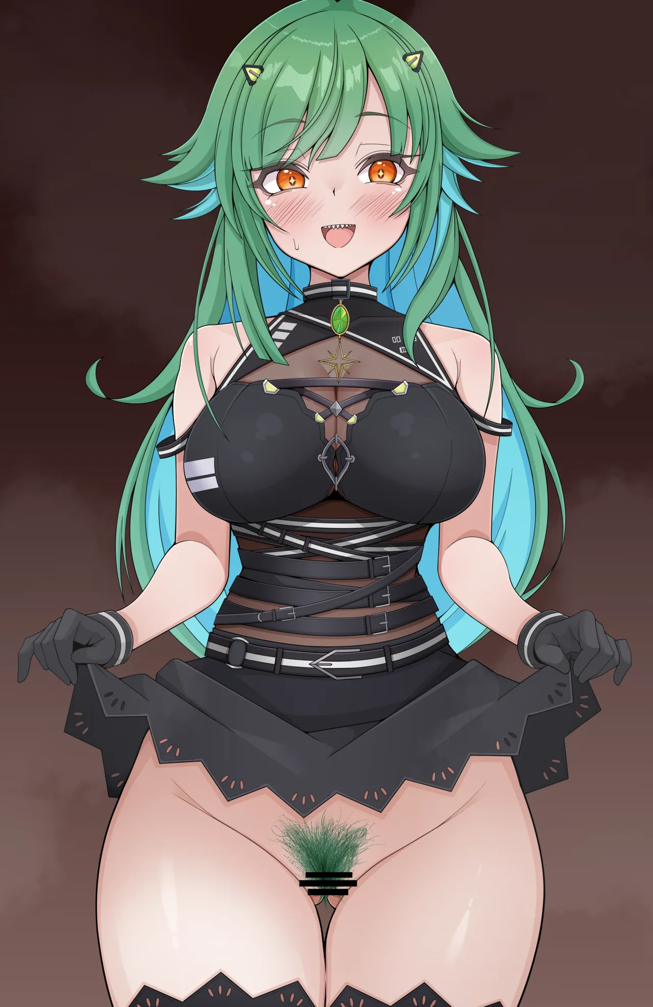 【Skeb依頼･支援サイト限定イラスト】スカートをめくって陰毛を見せてもらうの興奮するよね！！ page 6 full