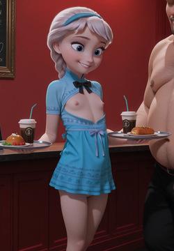 elsa waitress ai generated
