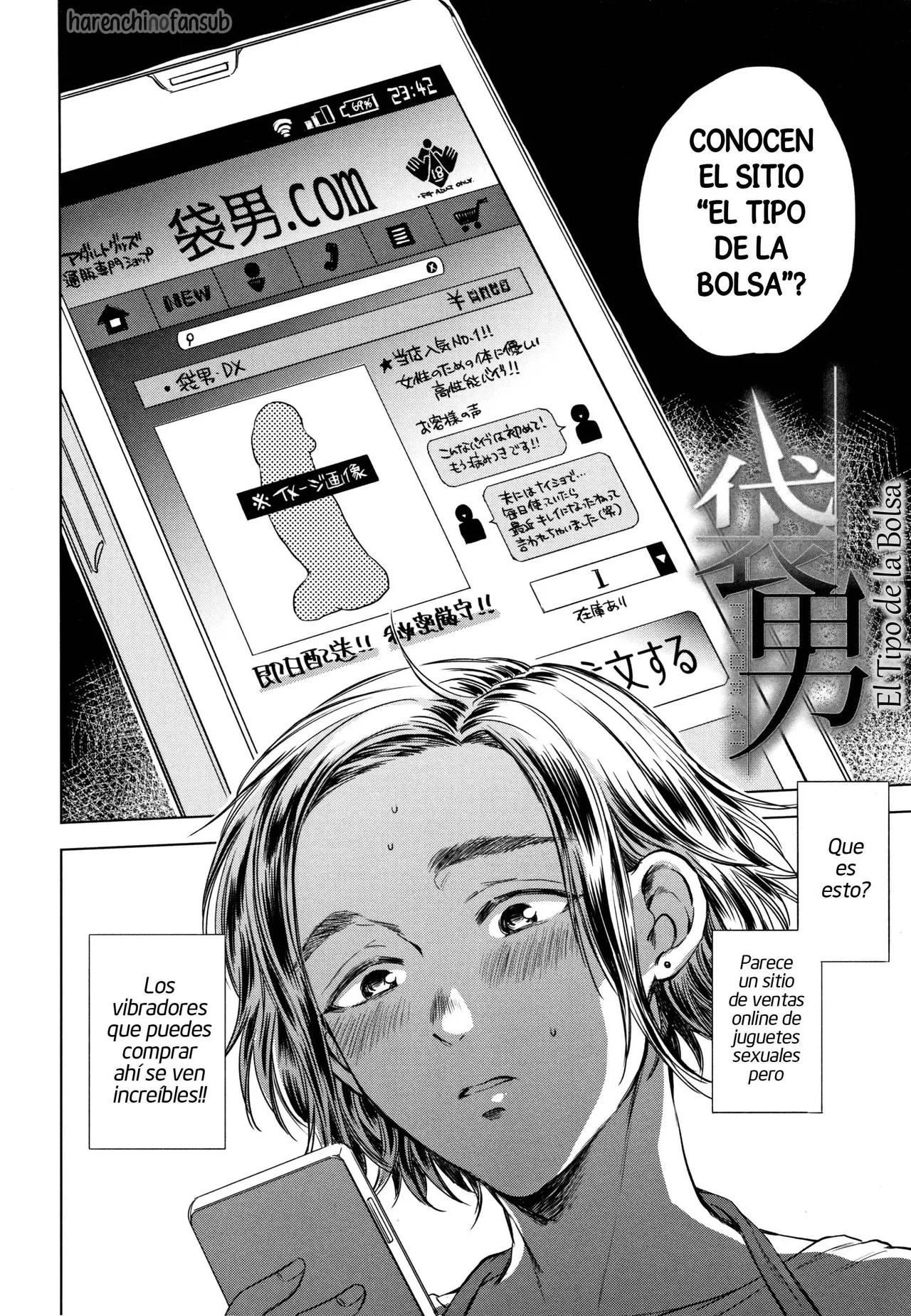 Fukuro Otoko ~Hitozuma-tachi no Himitsu no Vibe~ | El Tipo de la Bolsa ~Vibrador secreto de las amas de casa~ page 6 full