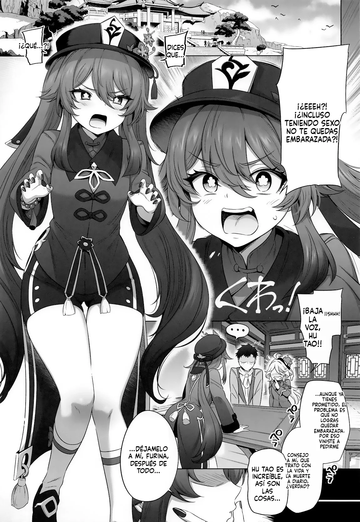 Furina Hu Tao Ninkatsu Kiroku｜Furina y Hu Tao Quieren Tener un Bebé page 2 full