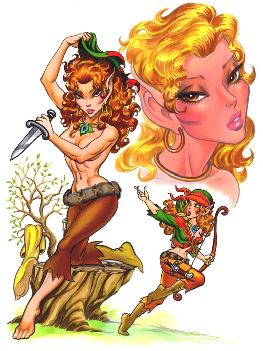 ElfQuest 1998 Pin up Calendar, 1999 Lovemate Calendar, 2000 Greatest Moments Calendar illustrations page 9 full