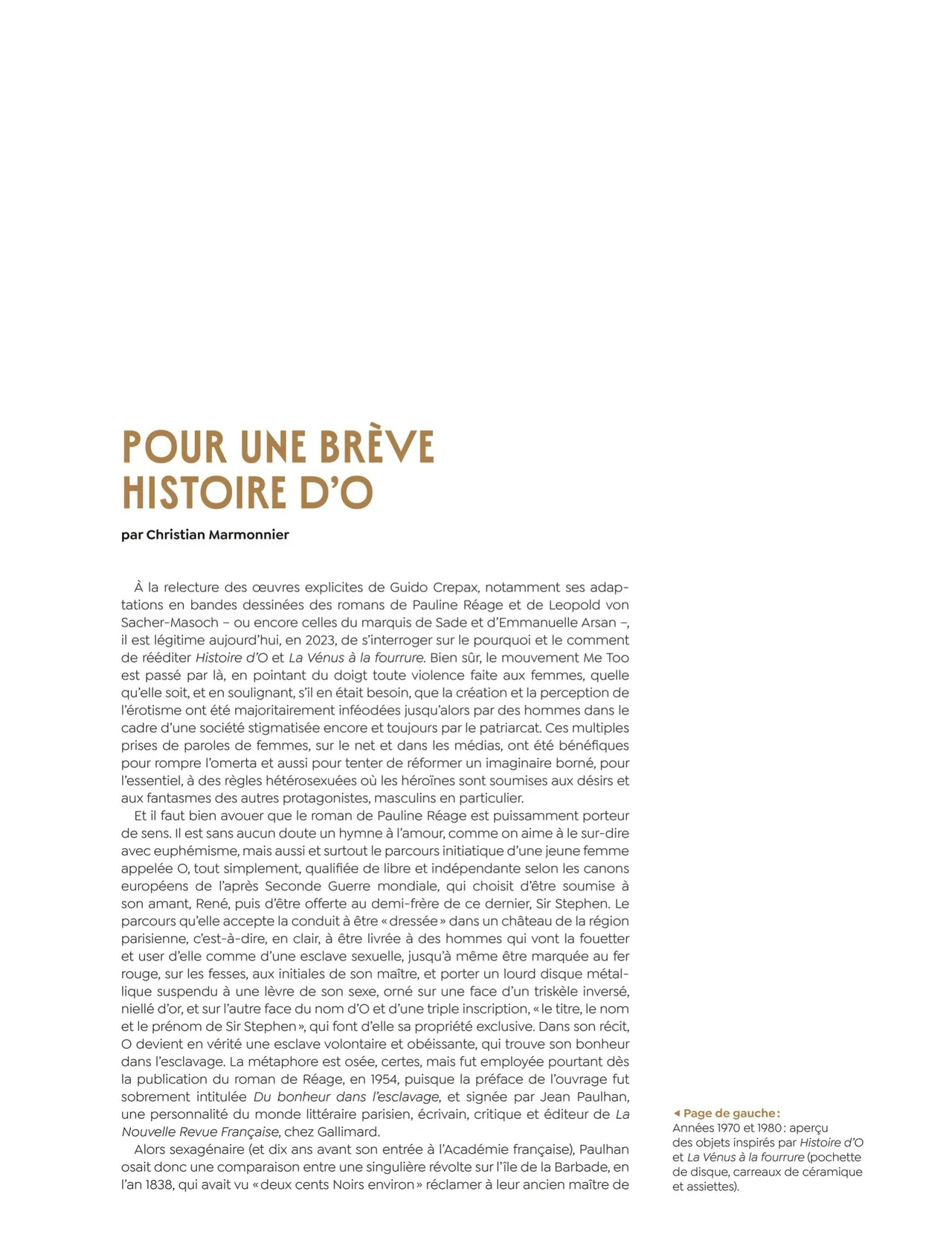 Histoire d'O Suivi de La Vénus à la Fourrure page 7 full