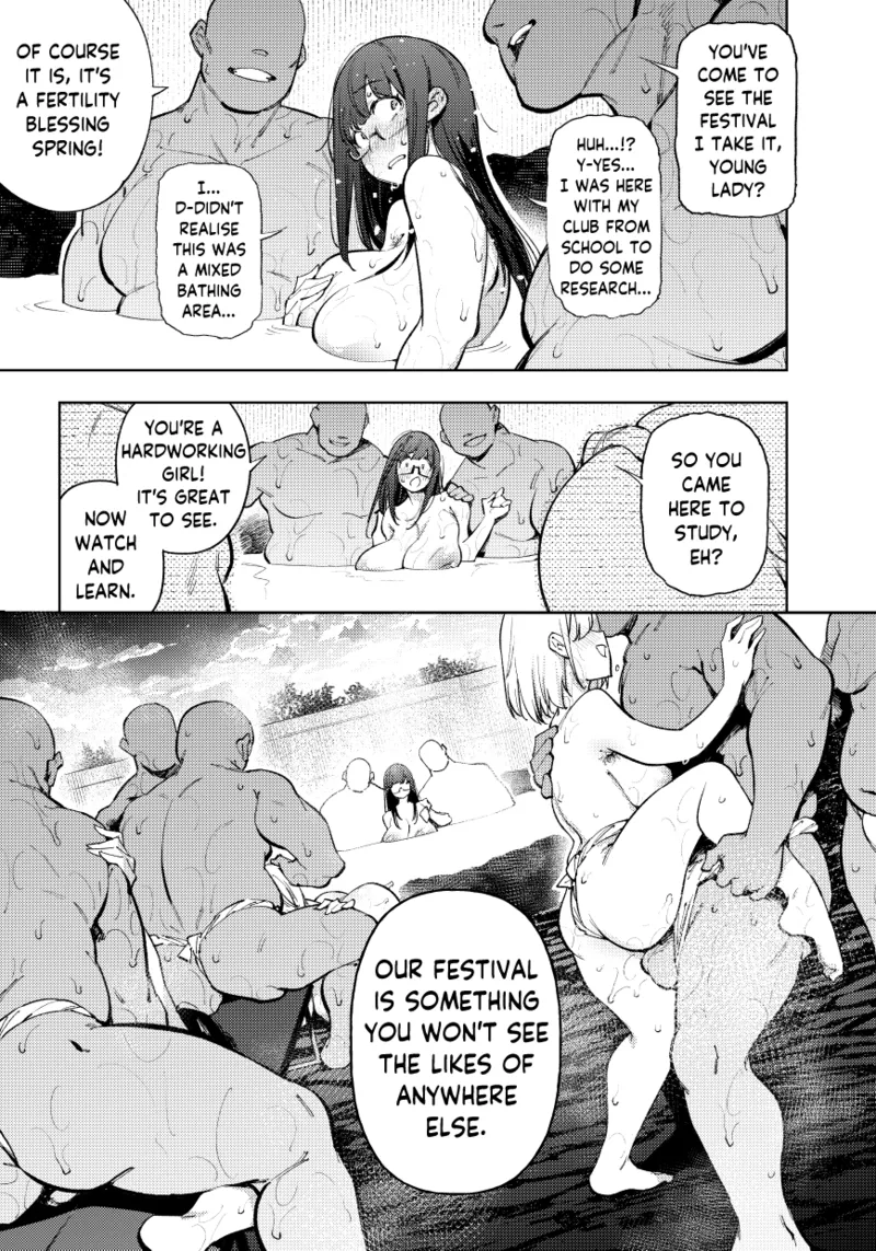 Himitsu Meikyuu Circle: Kodakara Onsen de no Rankou Tanetsuke Taiken Houkoku | The Mystery Unravelers' Club: Breeding Orgy Field Report from the Fertility Hot Springs page 10 full