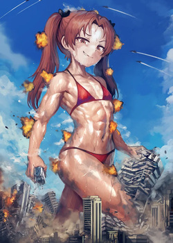 Girls und Panzer characters are muscular women