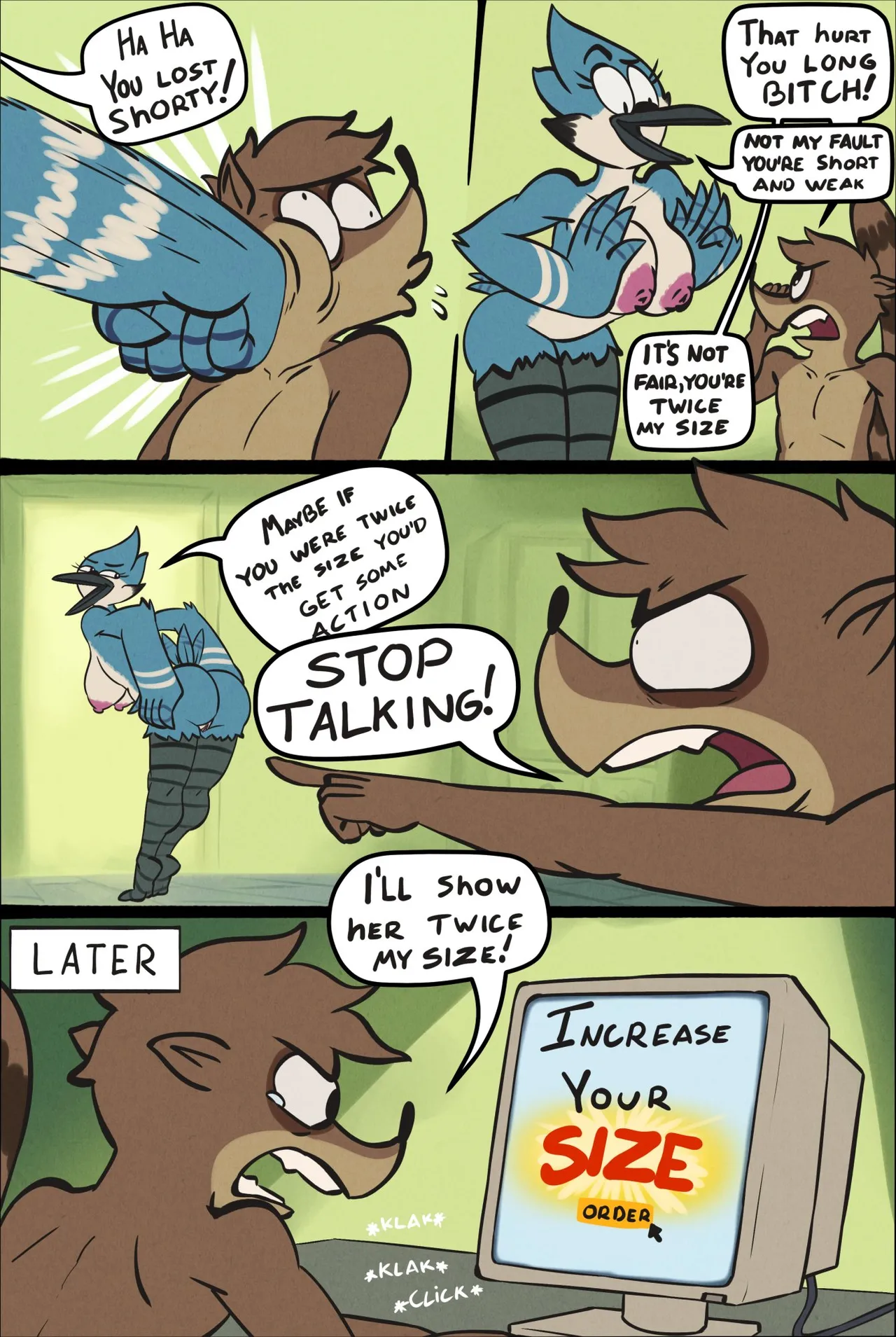 Fem Mordecai &amp; Rigby comic page 1 full