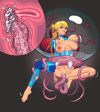 Samus impregnated by Metroid cover
