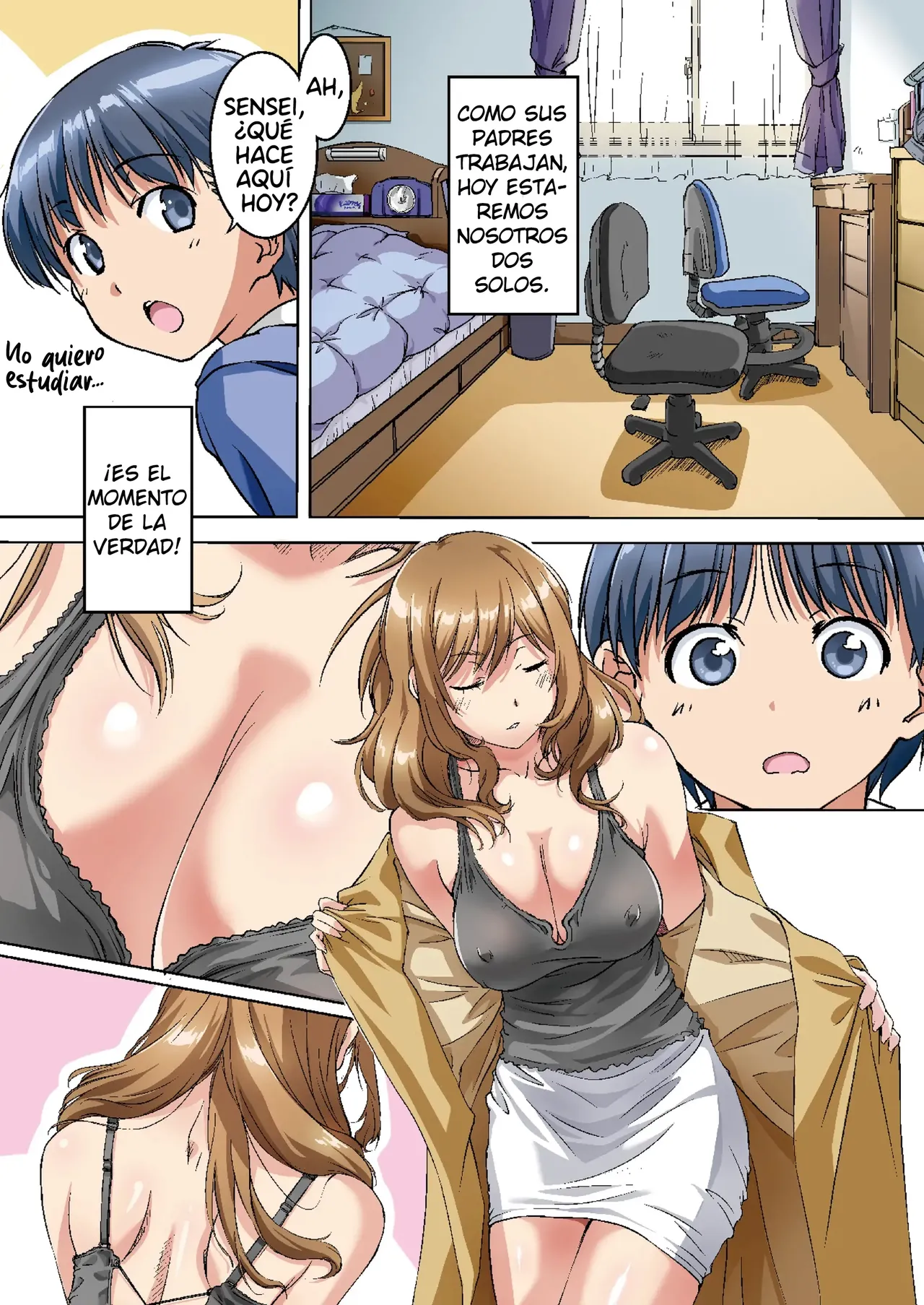 Oya ni Naisho de Oppai shite kureru Katei Kyoushi no Onee-san｜La Profesora Particular que me Deja Tocar Sus Pechos a Escondidas de mis Padres page 3 full