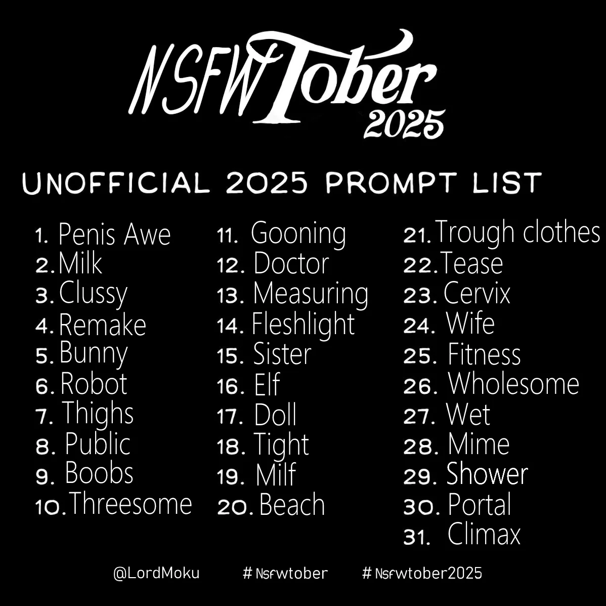 NSFWTober 2025 page 1 full