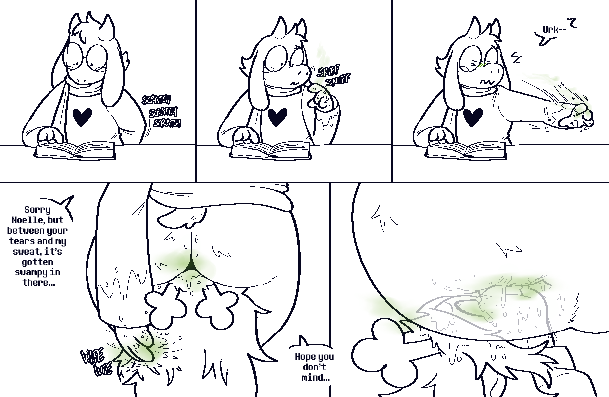 Noelle helps Ralsei with a Spell page 1 full