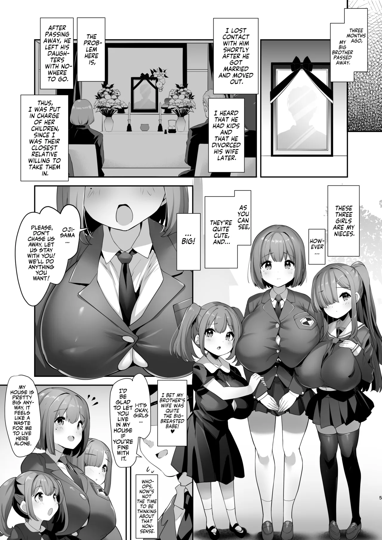 Mei Chichi Harem ~Mecha Amaetekuru Kogara Bakunyuu Meikko 3-shimai to Icha Love Sex Seikatsu~ | My Happy Titty Life with my Three Big-Breasted Little Nieces! page 4 full
