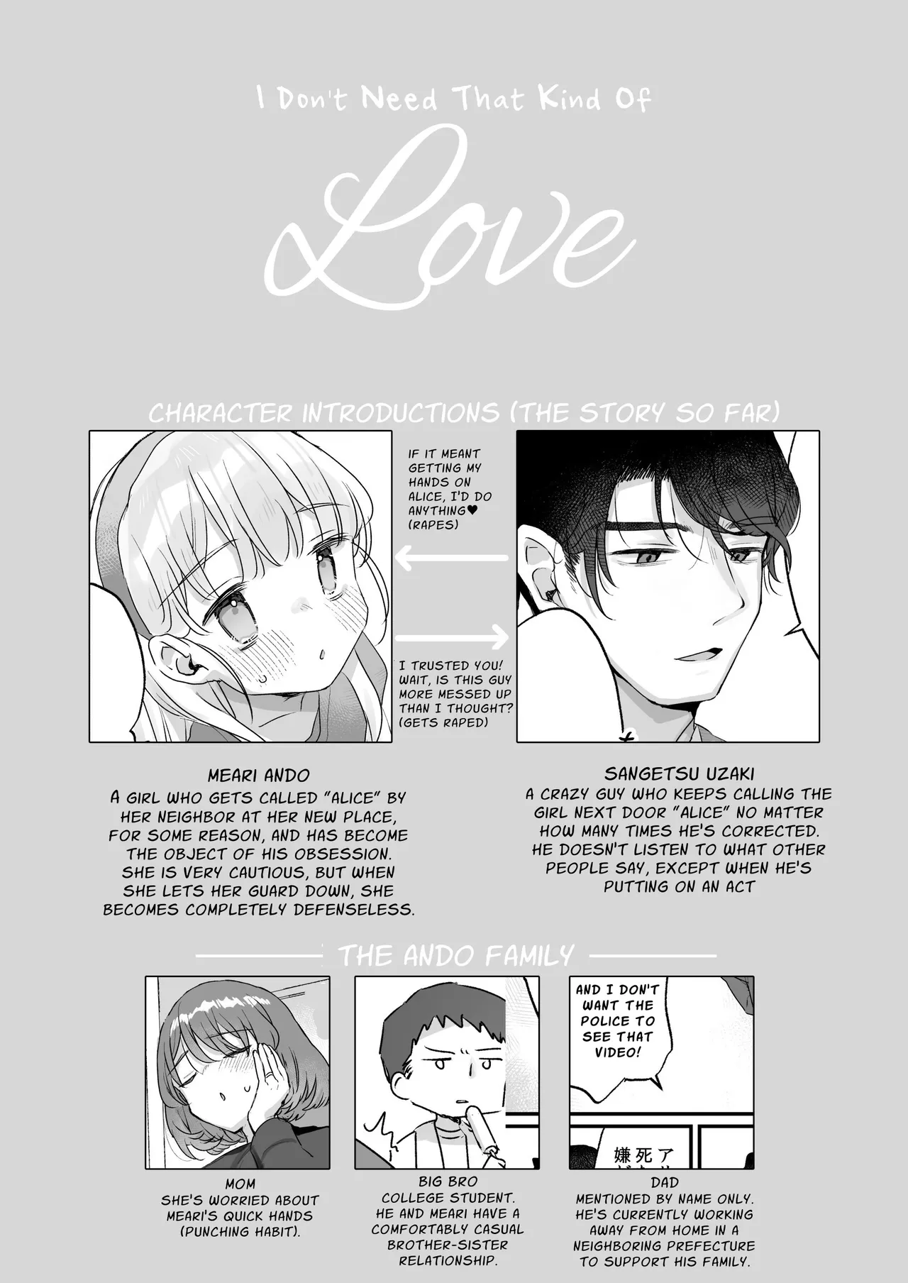 Sonna Ai nara Iranai 2 ~Arisu nanka Janai noni Tonari no Onii-san ga Arisu tte Yondekite nanka Kowai~ | I Don't Need That Kind Of Love 2 ~The creep next door calls me Alice and it scares me~ page 2 full