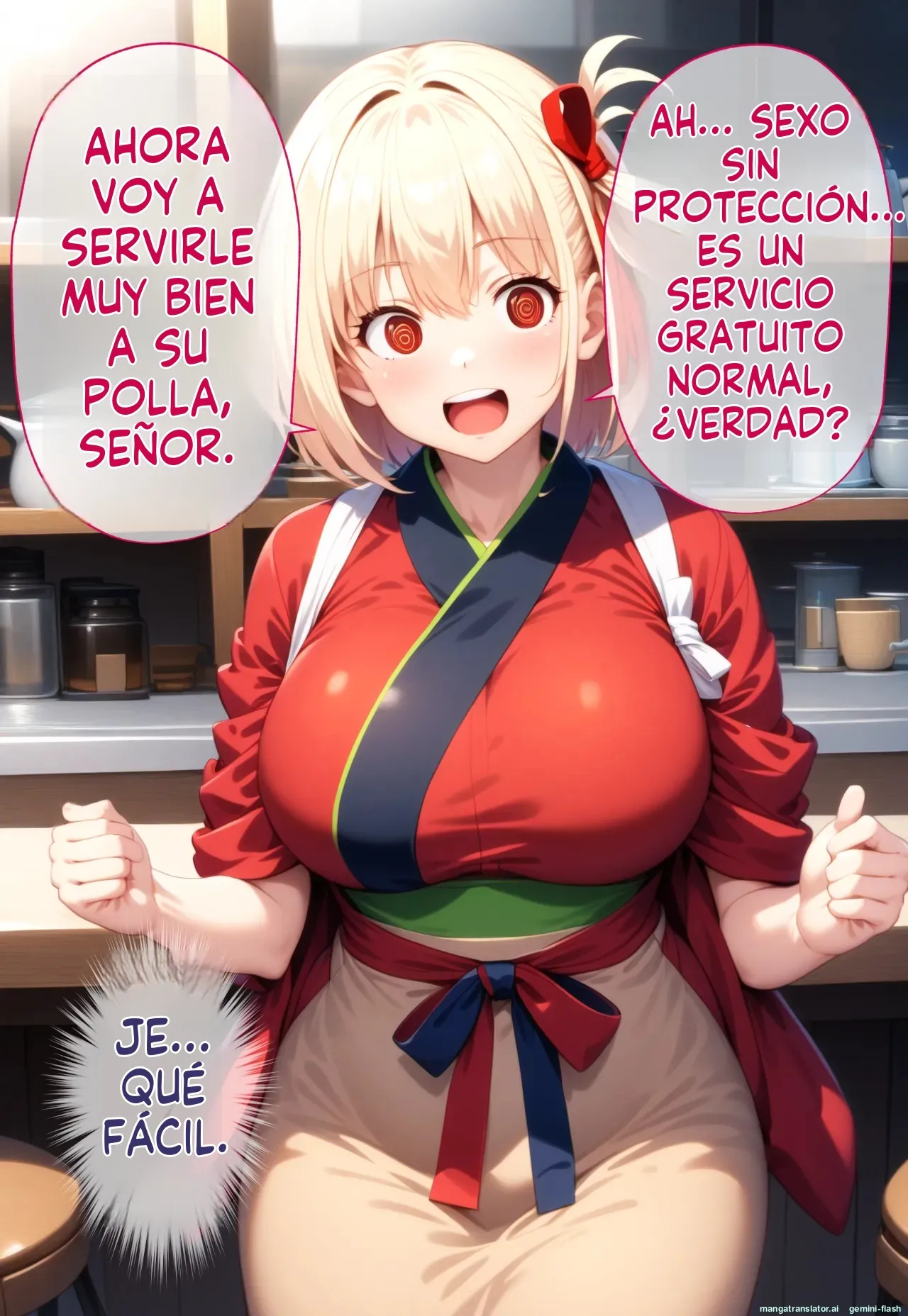 Saimin Oji-san  ga Kissa Lycolyco wo Noxtu to xtu te Chisato to Takina wo Hara Maeru Hanasi - Brute  MTL page 9 full